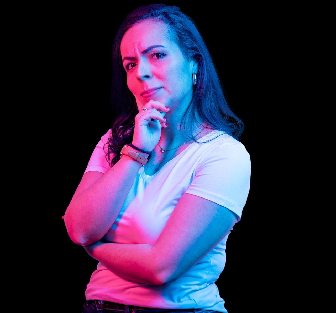 The man is surprised