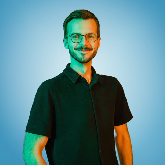 Graphic of a personalized computer on a blue background
