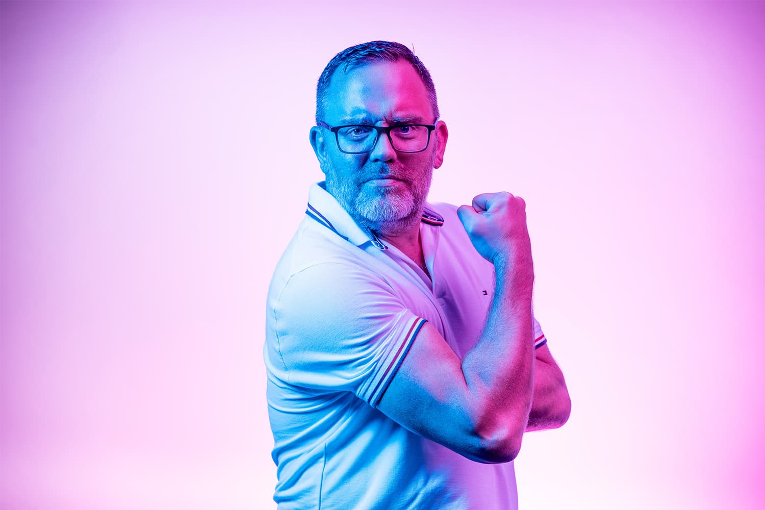 Man showing muscles